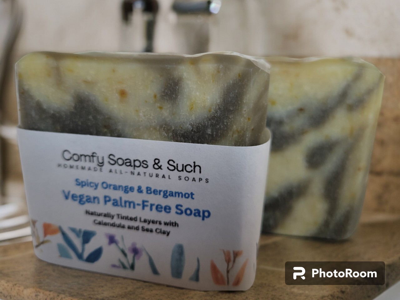 Vegan Palm-Free Soap with Calendula, Sea Clay, and Essential Oils