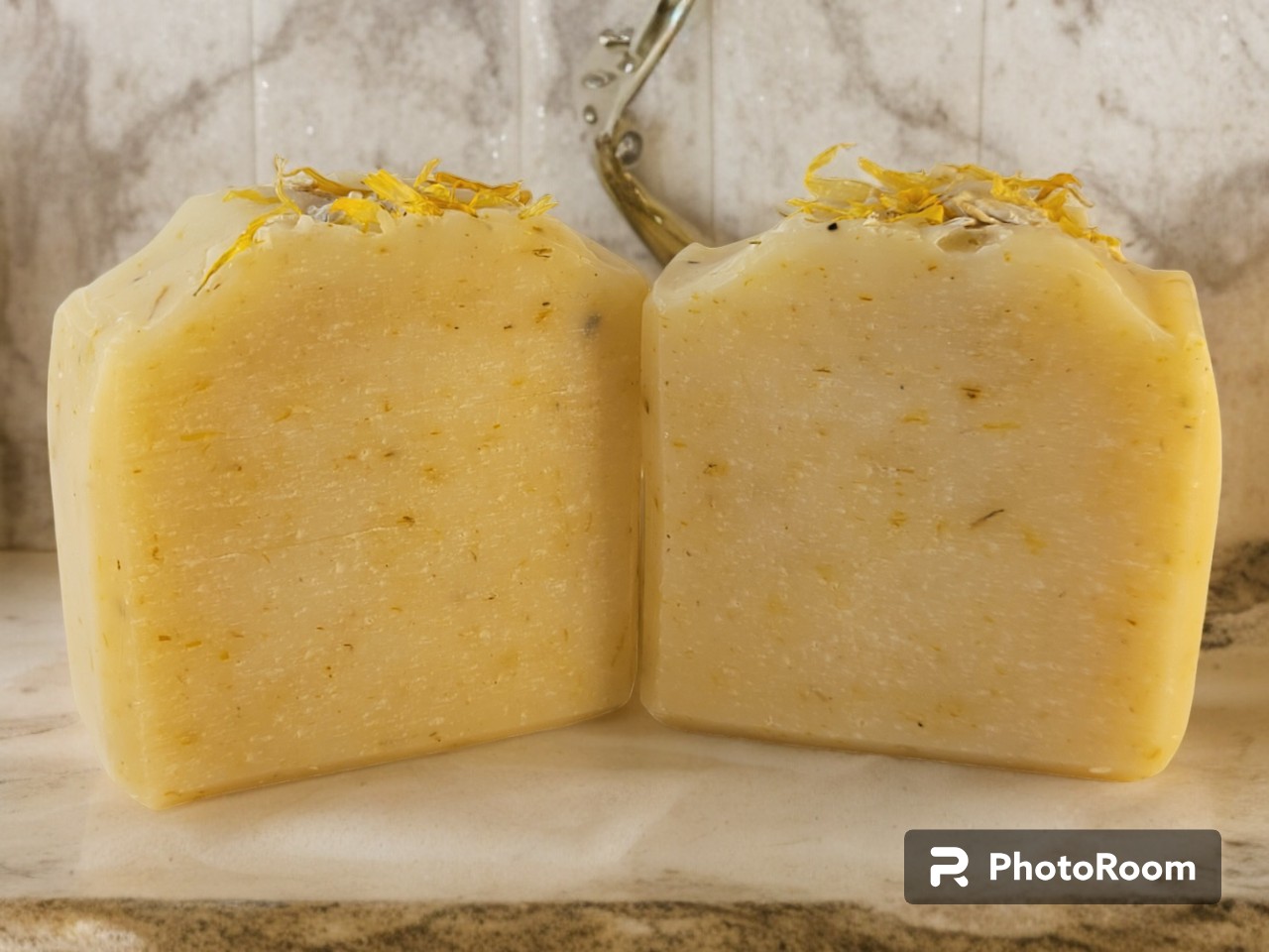 Vegan Palm-Free Soap with Ground Oats, Calendula, and Essential Oils