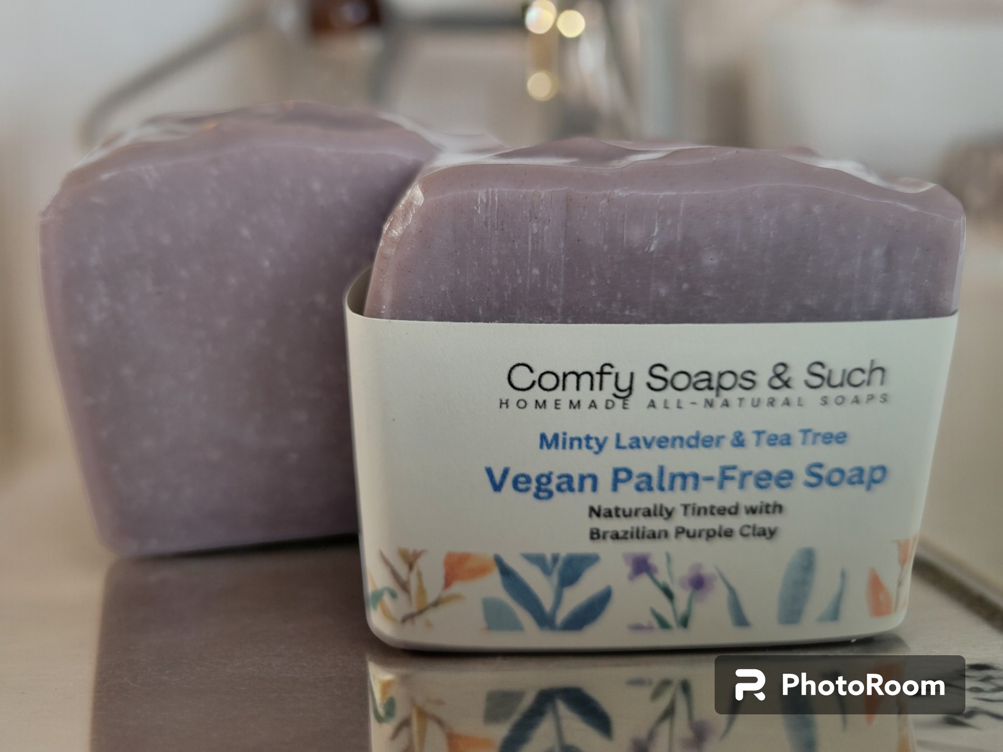 Homemade all natural Vegan Palm Free Soap with Brazilian purple clay